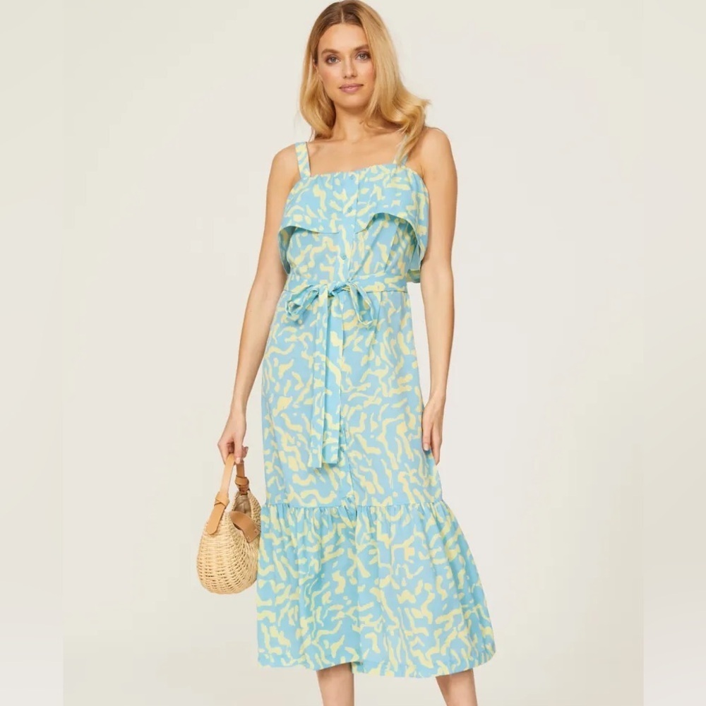 Derek Lam Blue and Yellow Maxi Dress